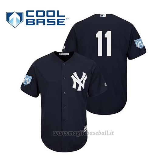 Maglia Baseball Uomo New York Yankees Brett Gardner Cool Base Entrenamiento De Primavera 2019 Blu